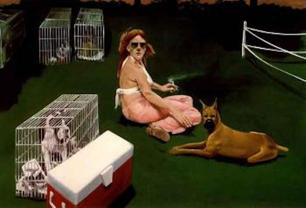 Woman surrounded by dogs by Eric Fischl