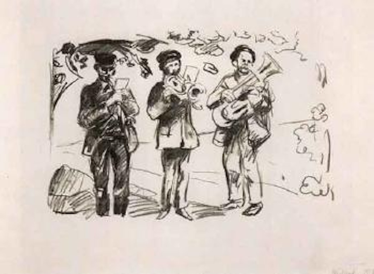 Street musicians by Edvard Munch