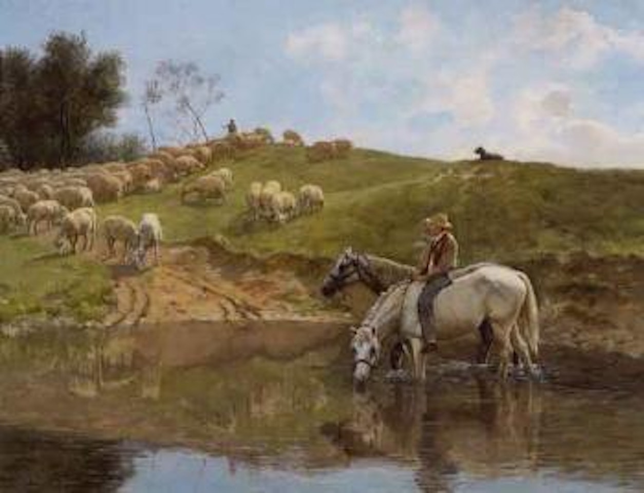 Flock of sheep by Christian Skredsvig