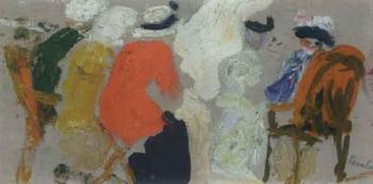 Figures in conversation, Etaples by George Leslie Hunter