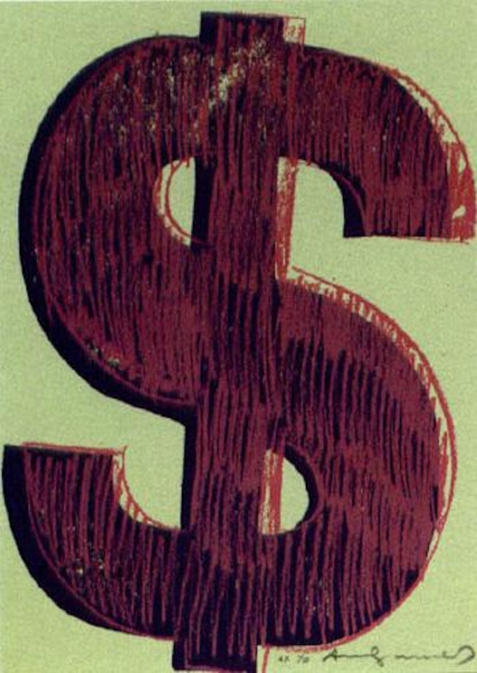 Dollar sign by Andy Warhol