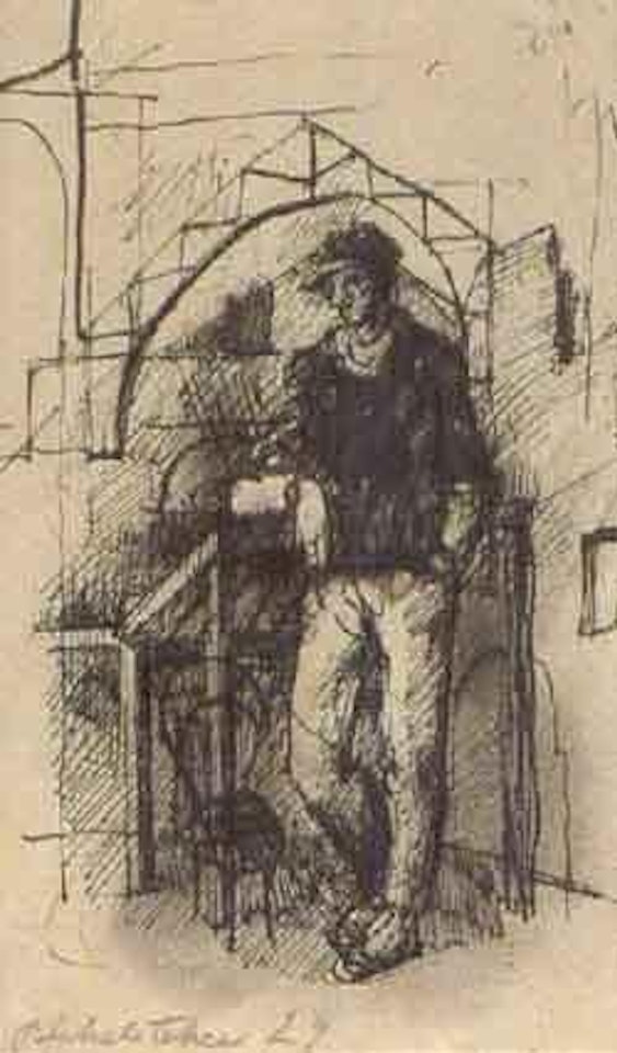 Standing man wearing hat by Pavel Tchelitchew