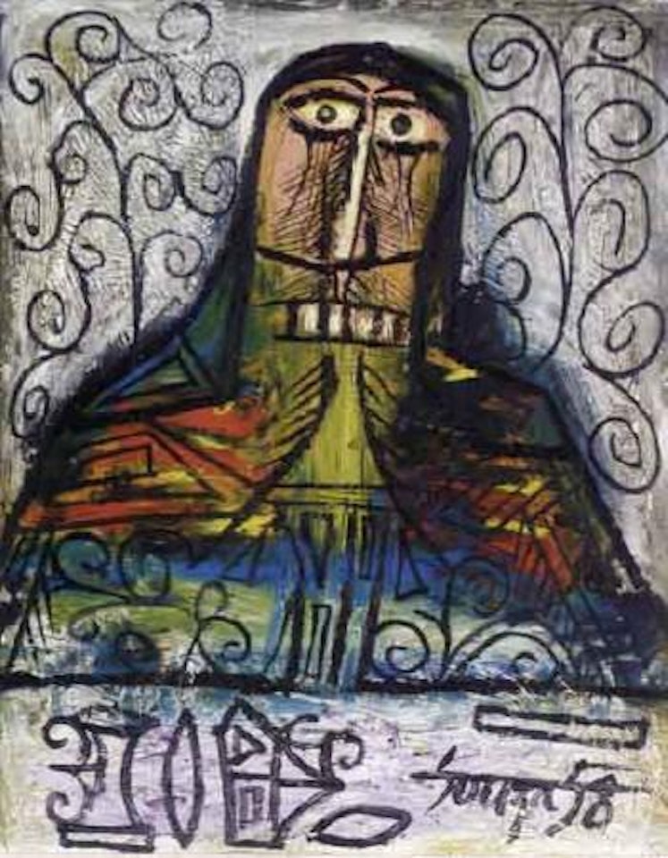 Man at table by Francis Newton Souza