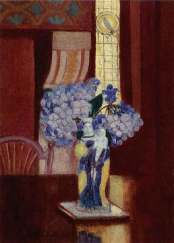 Hortensias dans un vase en forme de Vierge by Maurice Denis