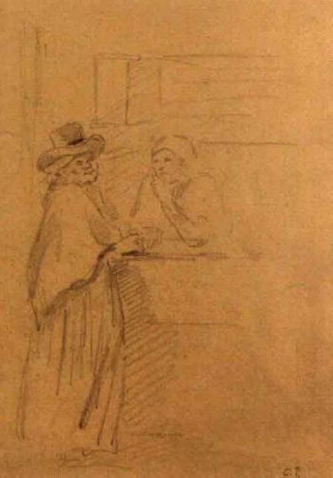 Cafe Caracas. Etudes de personnages by Camille Pissarro