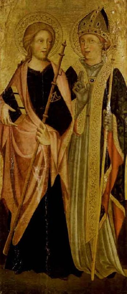 Apostle James with a bishop by Italian School