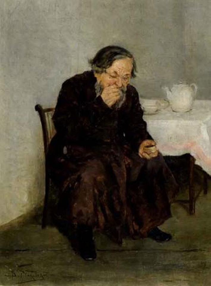 Seated man by Alexander W. Makowski