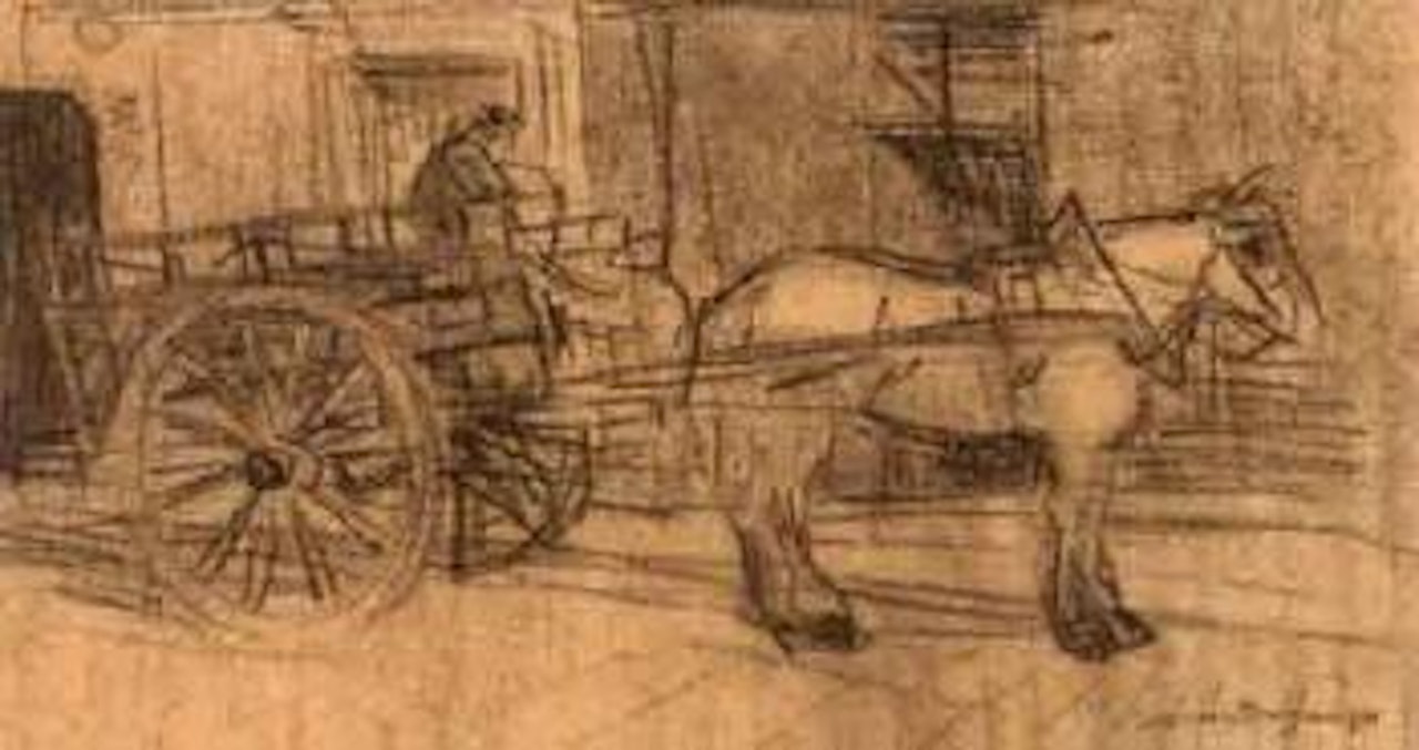 A horse-drawn cart by Kees van Dongen