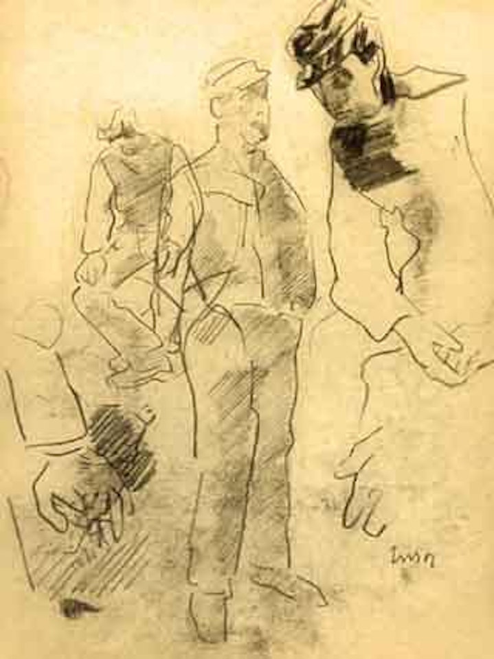 Fishermen. The artist Willy Finch in his studio by James Ensor