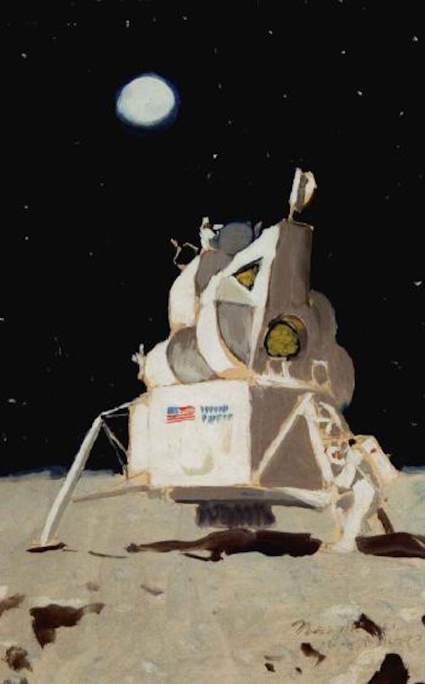 Man on the moon by Norman Rockwell