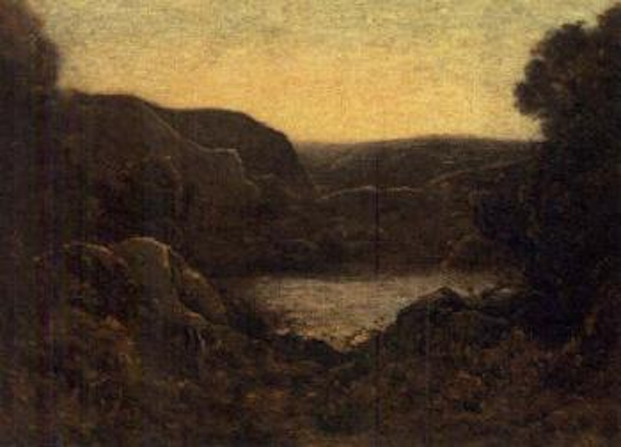 Before the lake at dusk by Henri Harpignies