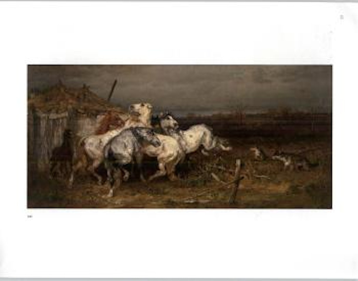 Horses startled by wolves by Adolf Schreyer
