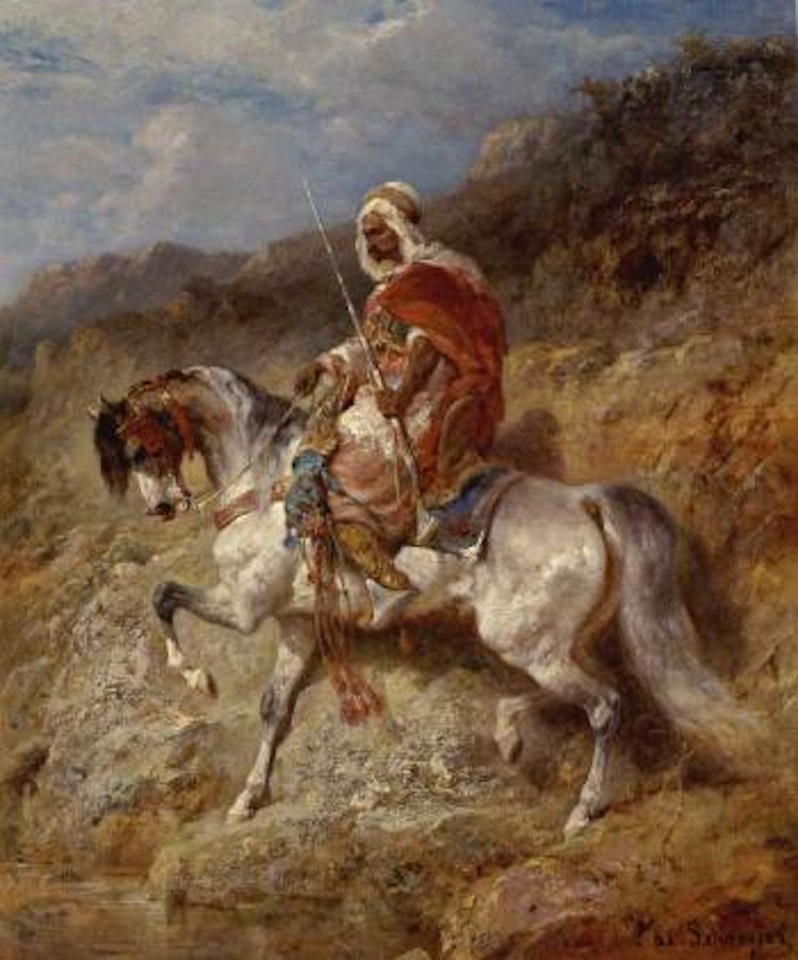Arab horseman by Adolf Schreyer
