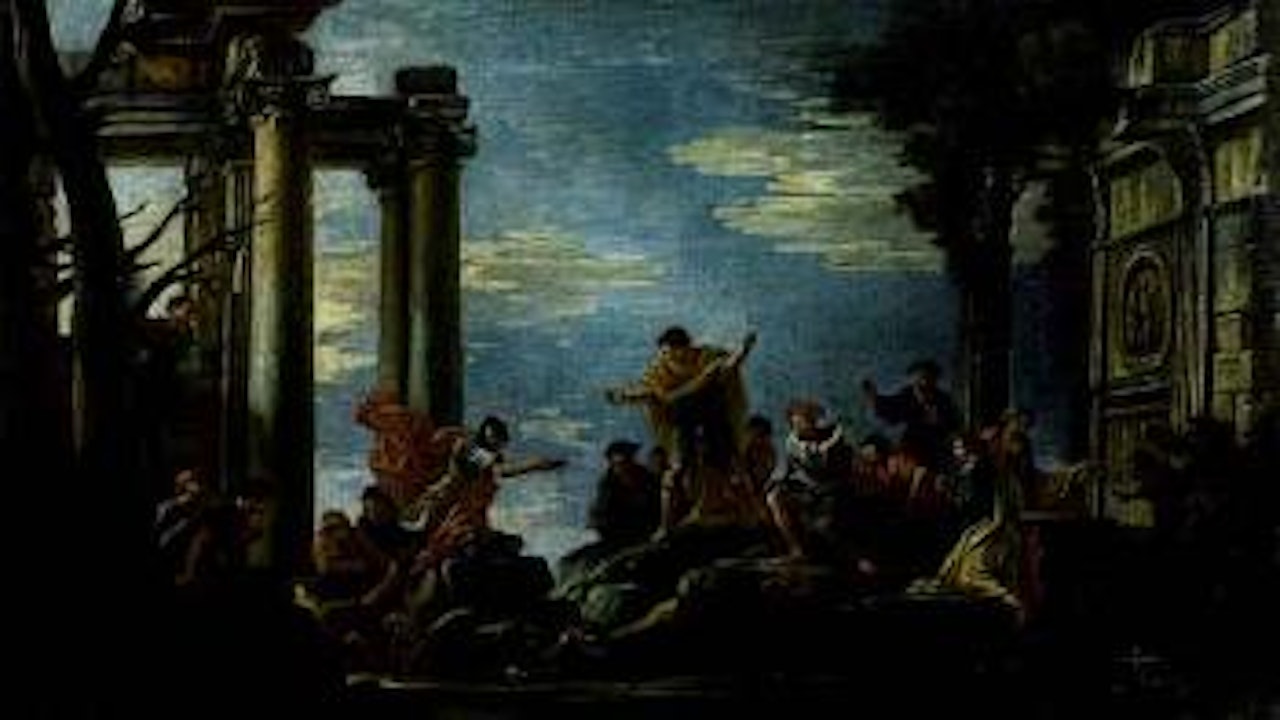 Jason et le dragon parmi les ruines by Giovanni Ghisolfi
