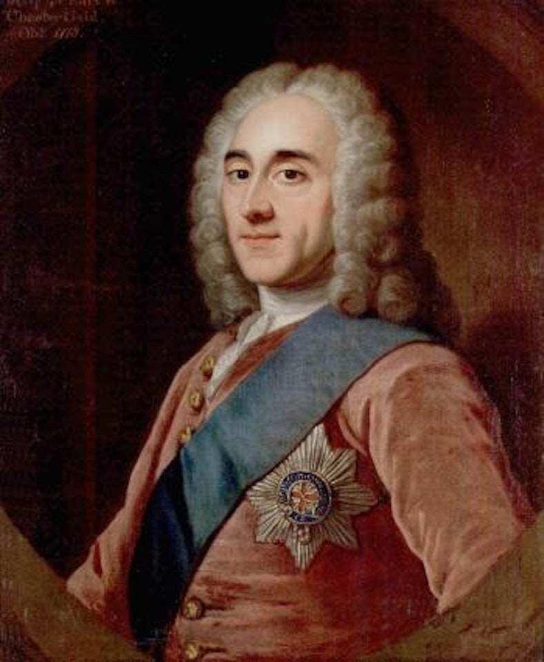 Portrait of Earl of Chesterfield, wearing the sach and star of the Garter by William Hoare of Bath