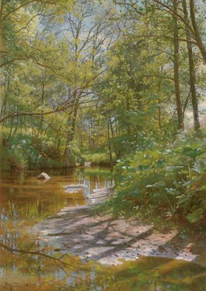 River landscape by Peder Mork Monsted