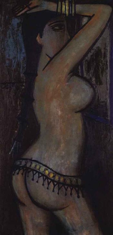 Girl with hairpin and girdle by Francis Newton Souza