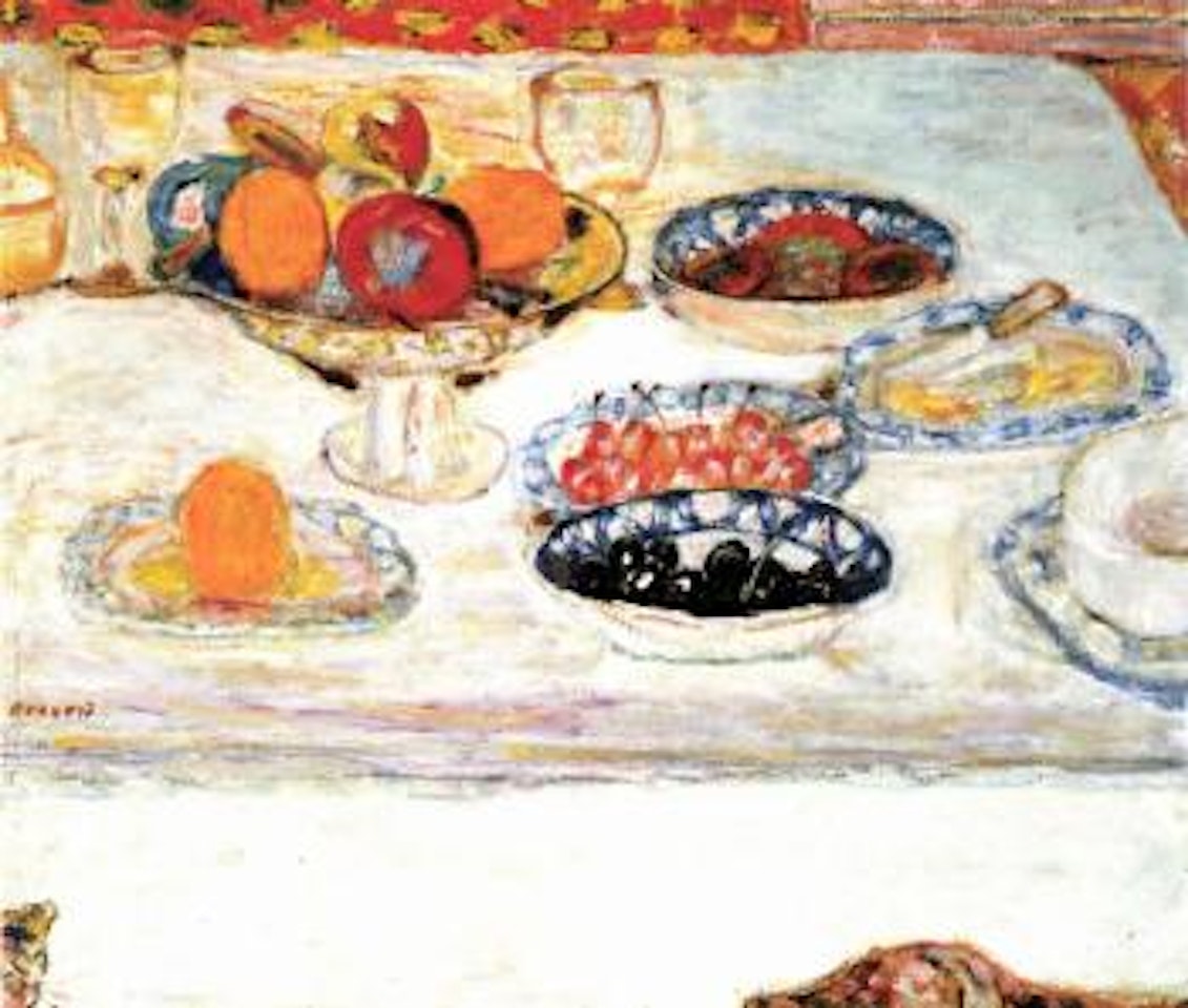 Compotiers et assiettes de fruits by Pierre Bonnard