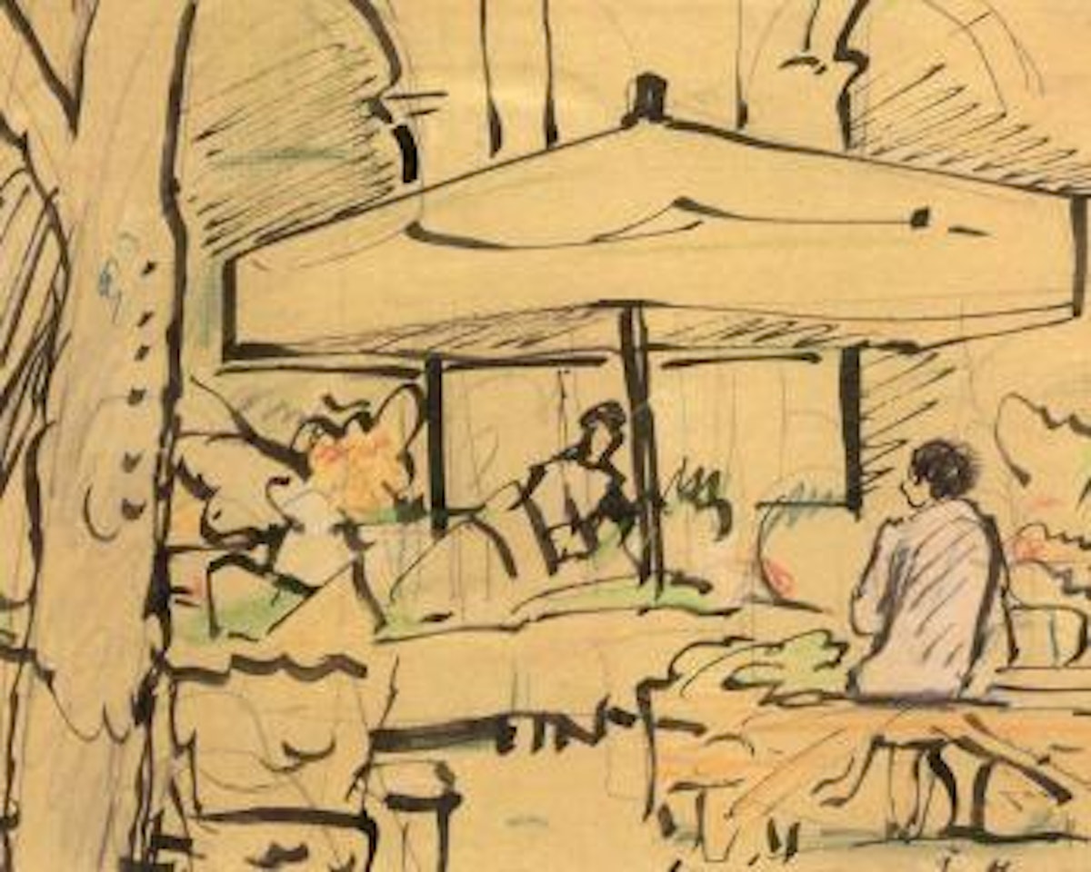 French street scene by George Leslie Hunter