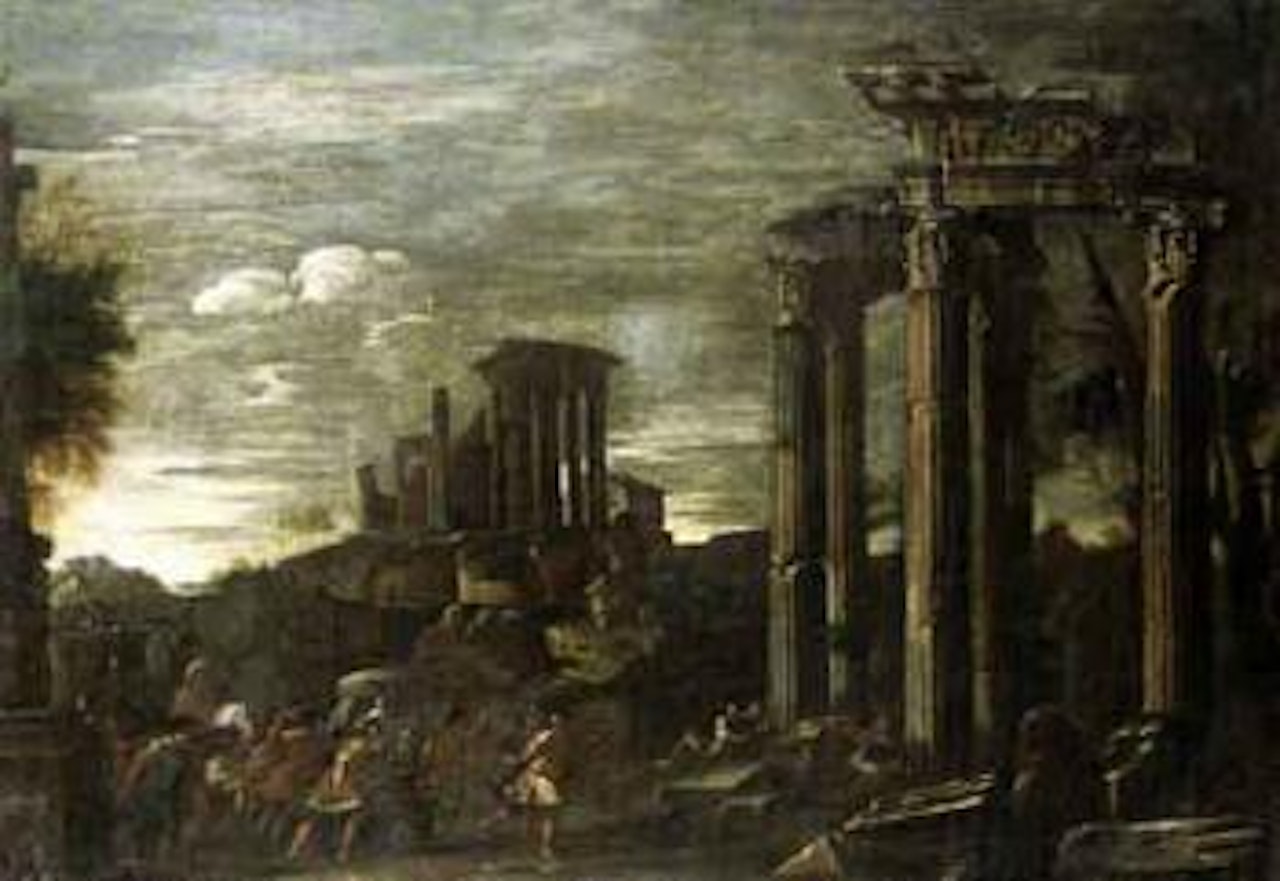 Capriccio view of Tivoli by Giovanni Ghisolfi