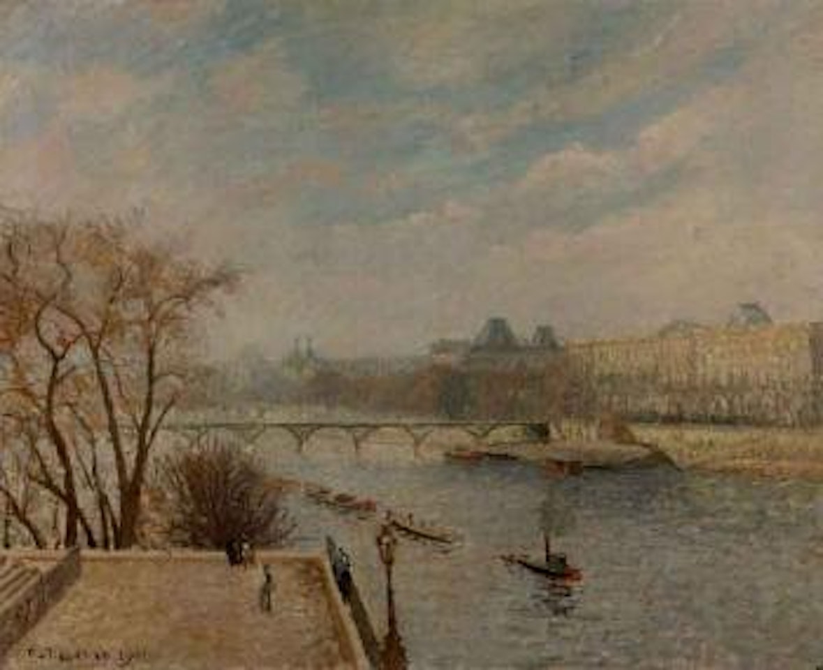 Le Louvre, soleil d'hiver, matin by Camille Pissarro