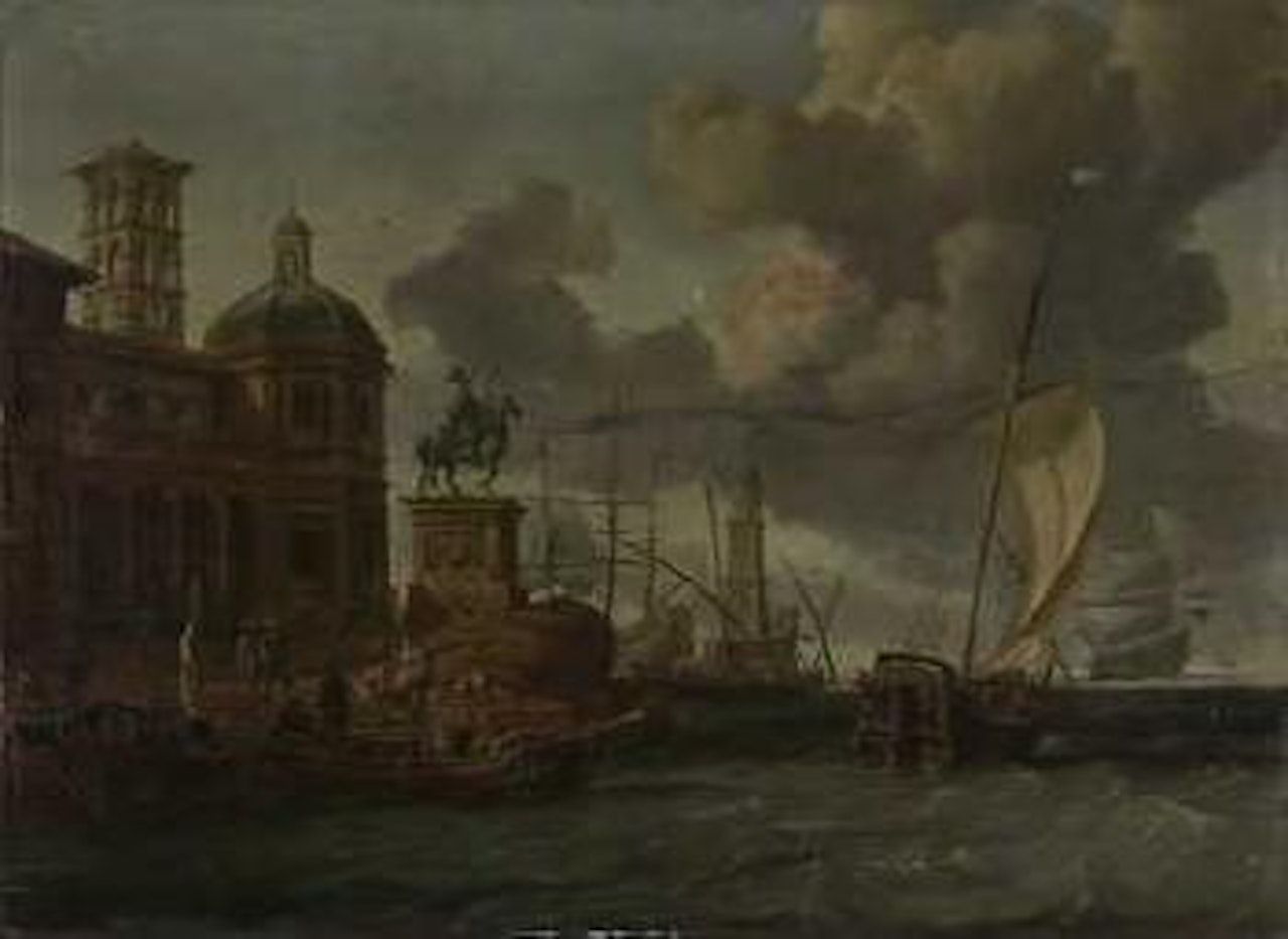 Harbour entrance by Dutch School