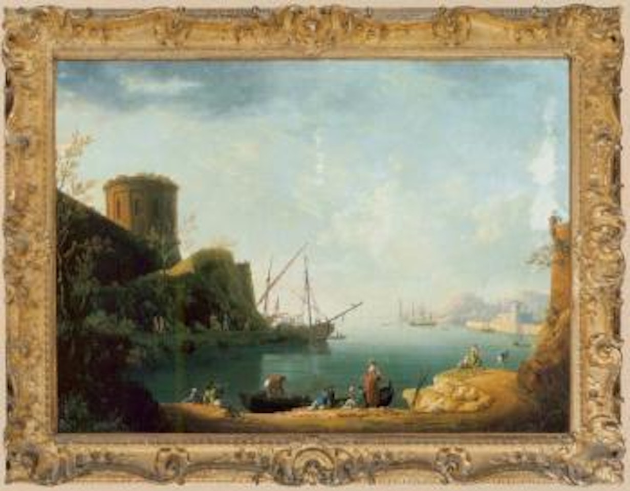 Mediterranean port with fishermen by Claude Joseph Vernet