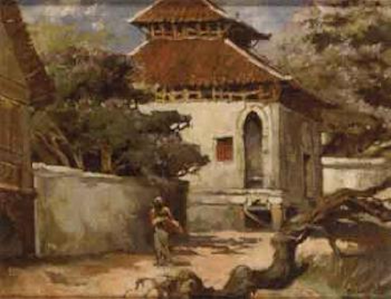 Woman on a village road by Raden Basoeki Abdullah