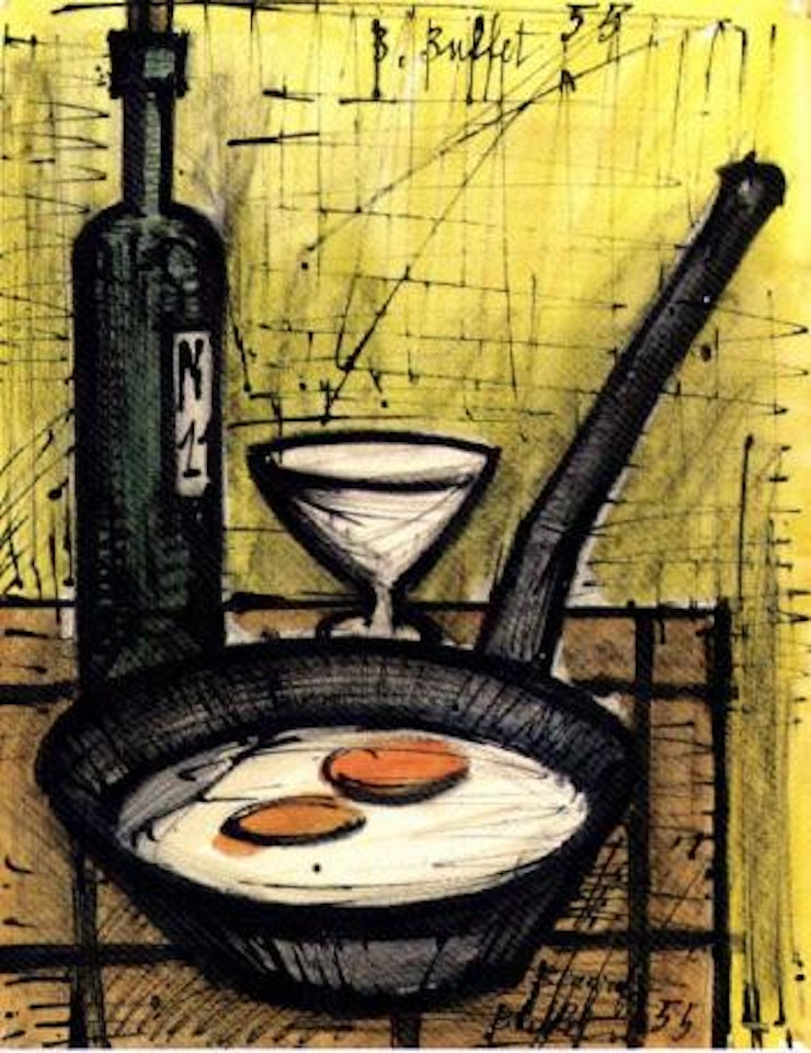Nature morte aux oeufs et a la boite de vin by Bernard Buffet