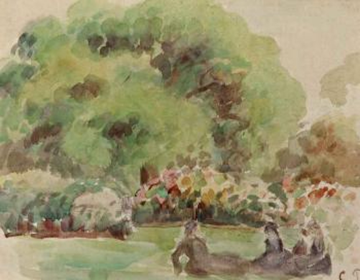 Personnages dans la campagne by Camille Pissarro