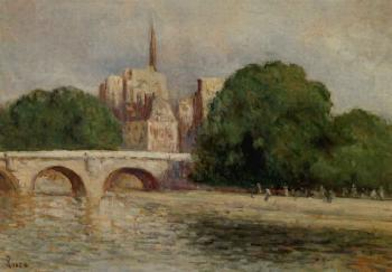 Paris, Notre Dame, la Seine et le vert galant by Maximilien Luce
