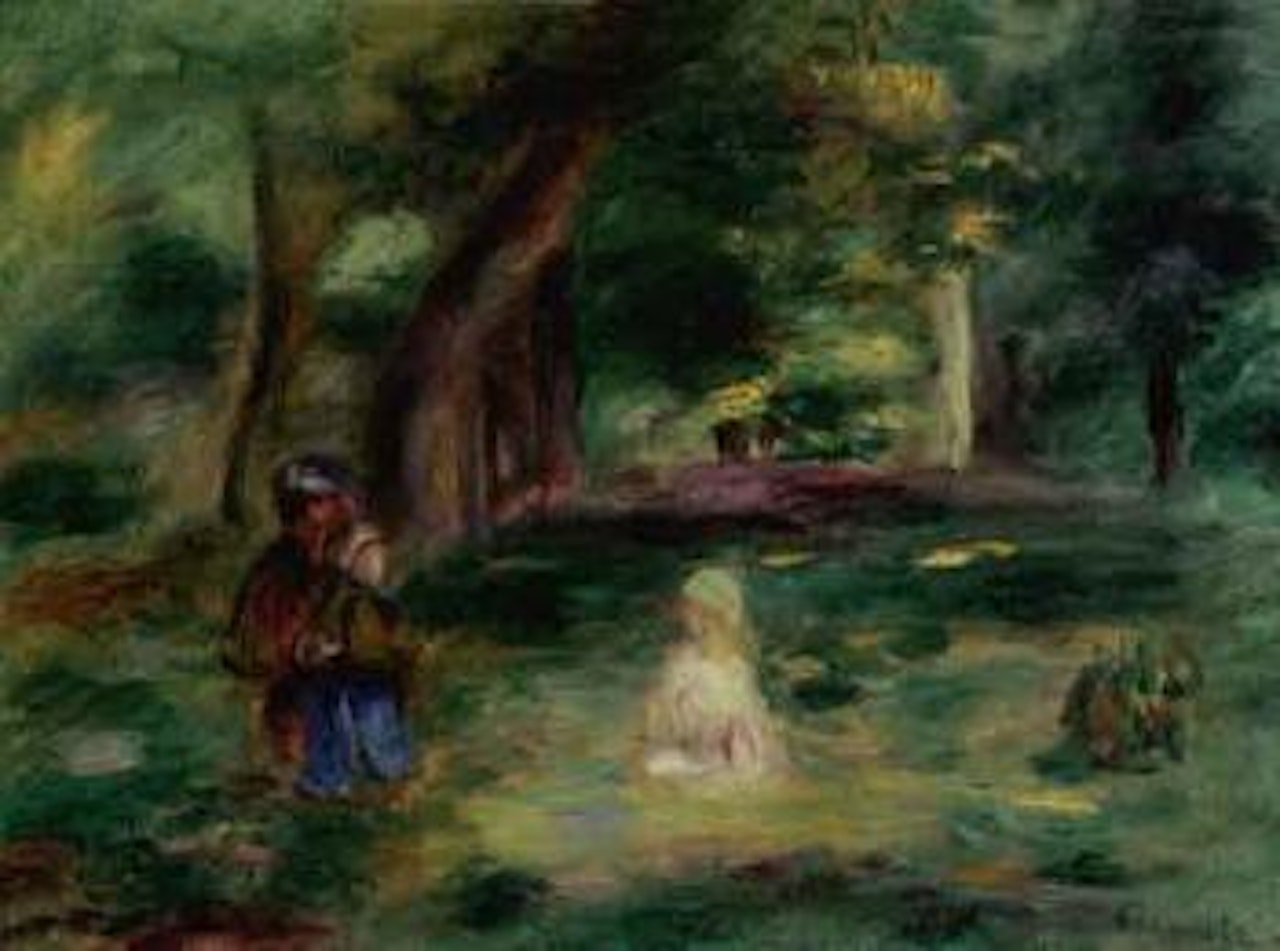 Trois personnages dans un paysage by Pierre-Auguste Renoir