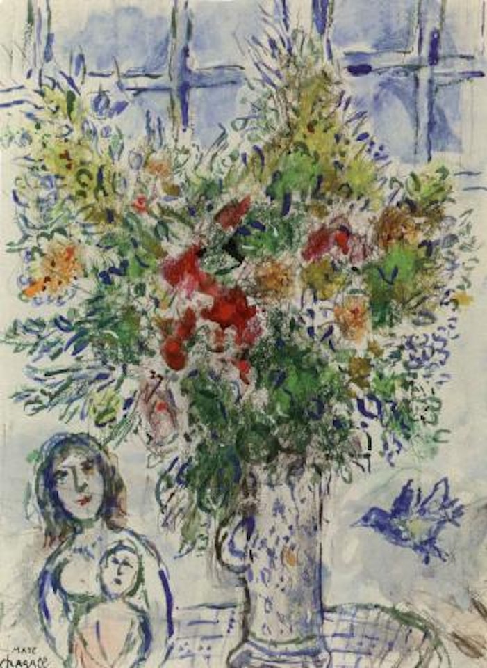 Femme et enfant au bouquet by Marc Chagall