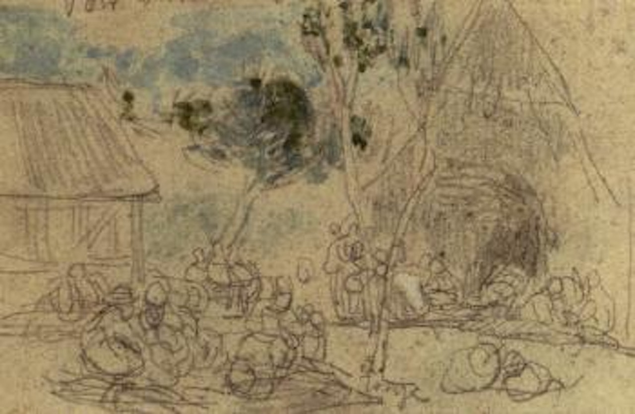 Personnages a Saint Simeon by Eugène Boudin