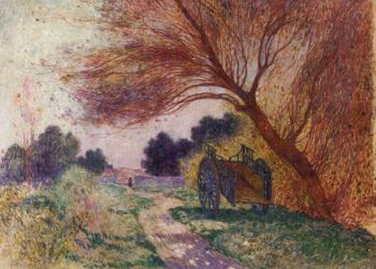 La charette au bord du chemin by Ferdinand du Puigaudeau