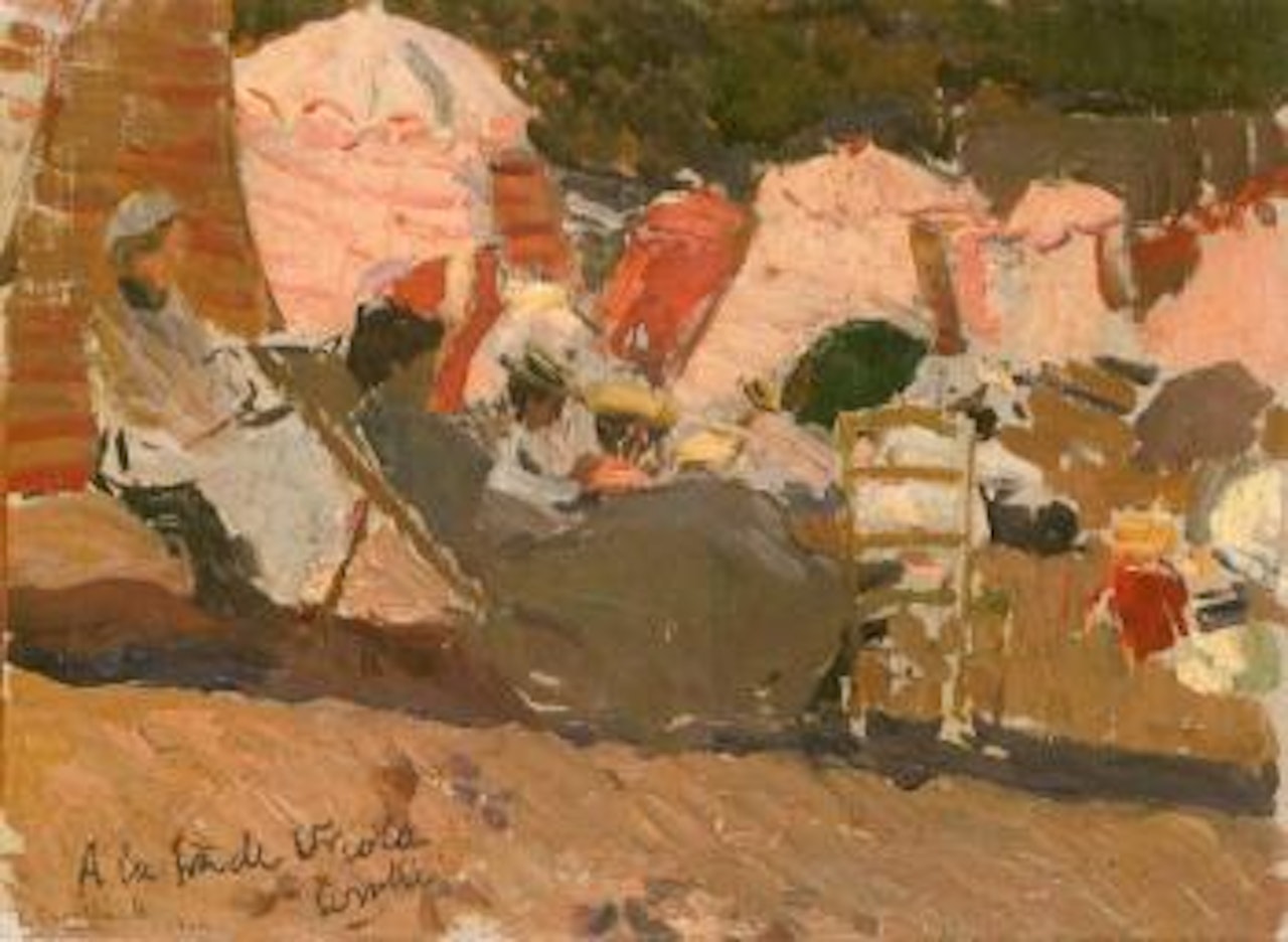 Beach in Biarritz by Joaquin Sorolla Y Bastida