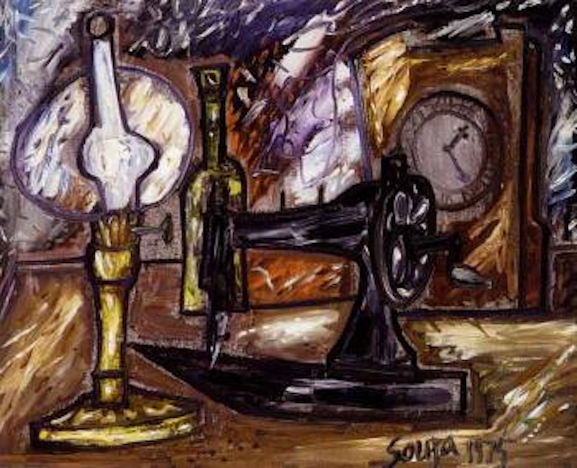 Still life with sewing machine by Francis Newton Souza