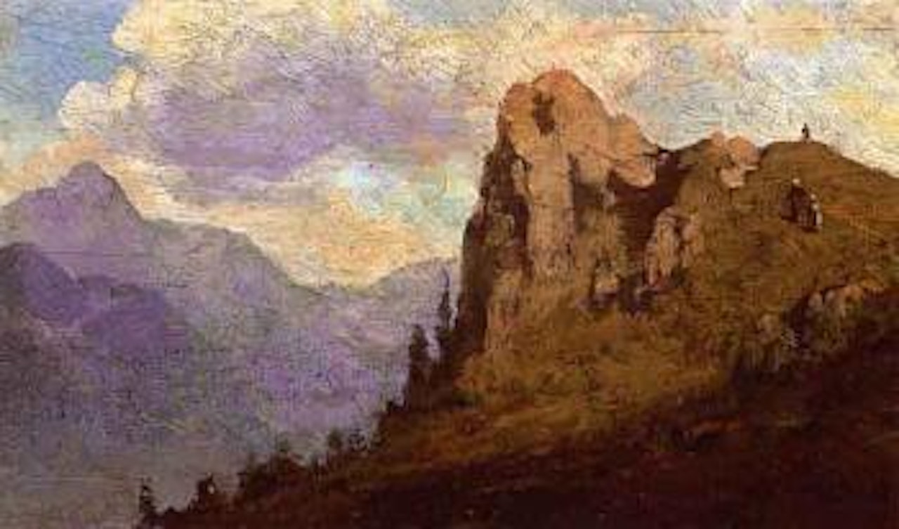 Figures in a mountainous landscape by Carl Spitzweg