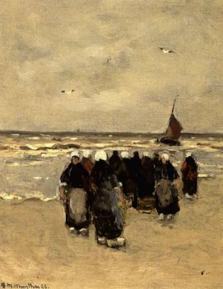 Fisherfolk on the beach by Gerhard Arij Ludwig Morgenstjerne Munthe