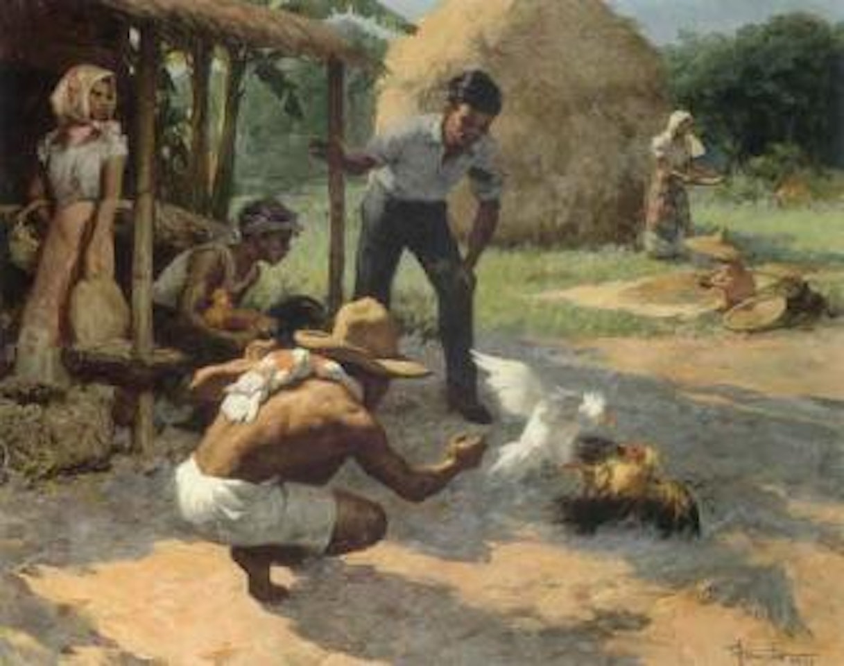Cockfight by Fernando Amorsolo