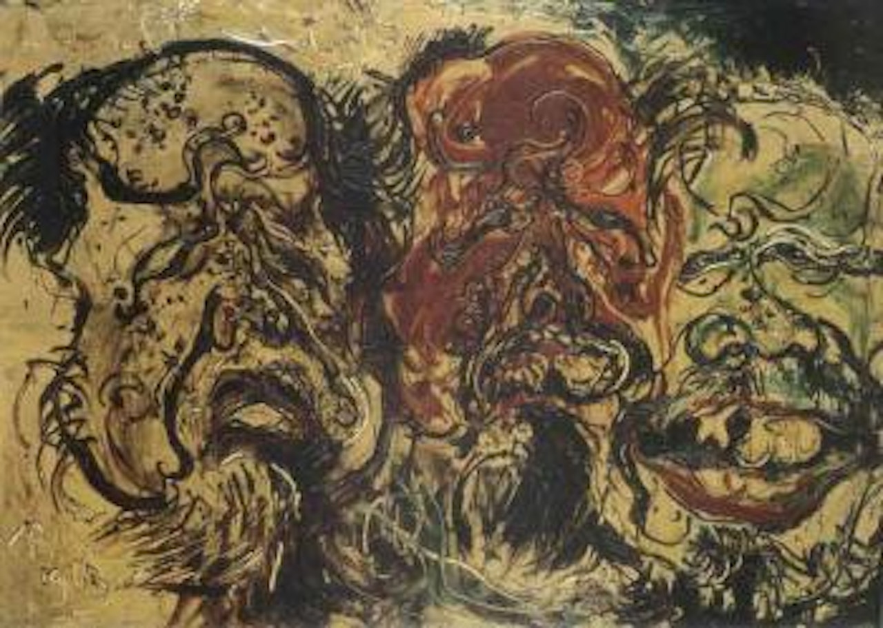 Tiga wajah by Affandi