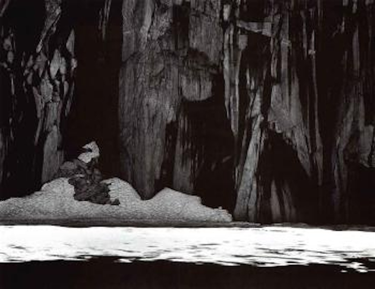 Frozen lake and cliffs, Sierra Nevada, Sequoia National Park by Ansel Adams
