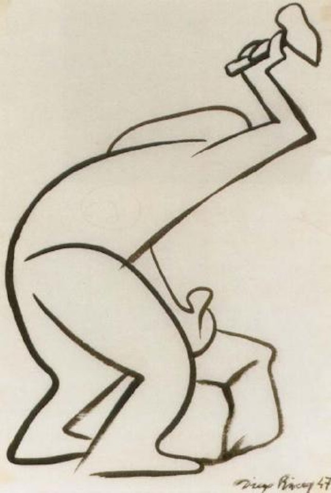Stone mason by Diego Rivera
