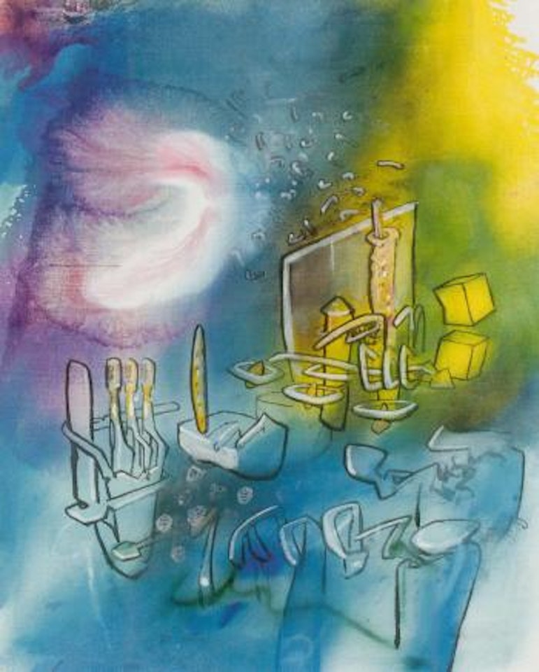 Composition aux deux cubes by Roberto Matta