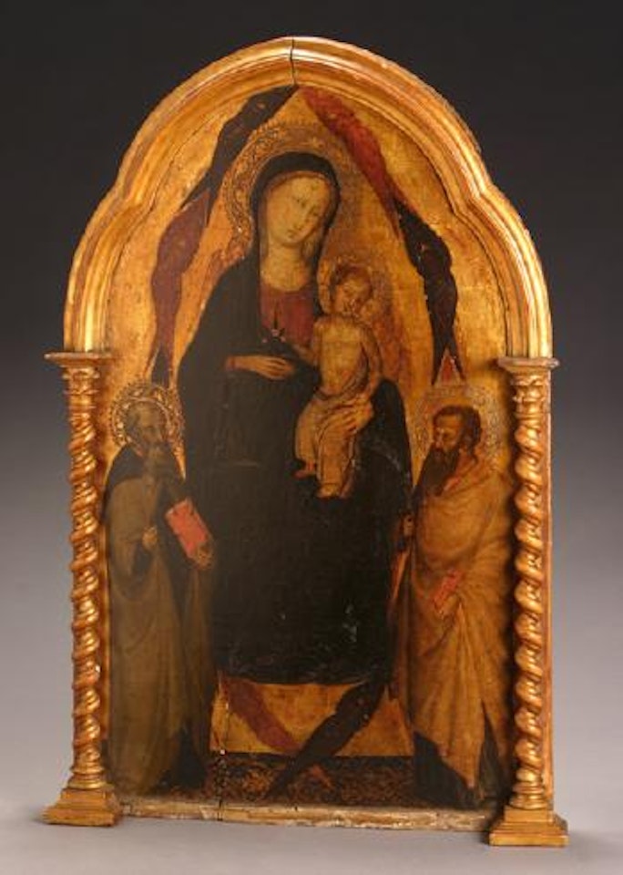Enthroned Madonna and Child with two saints by Italian School
