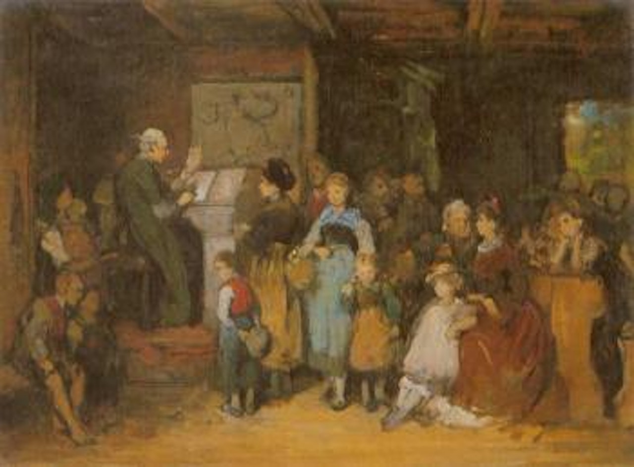 Schuleinschreibung - Enlisting for school by Franz von Defregger