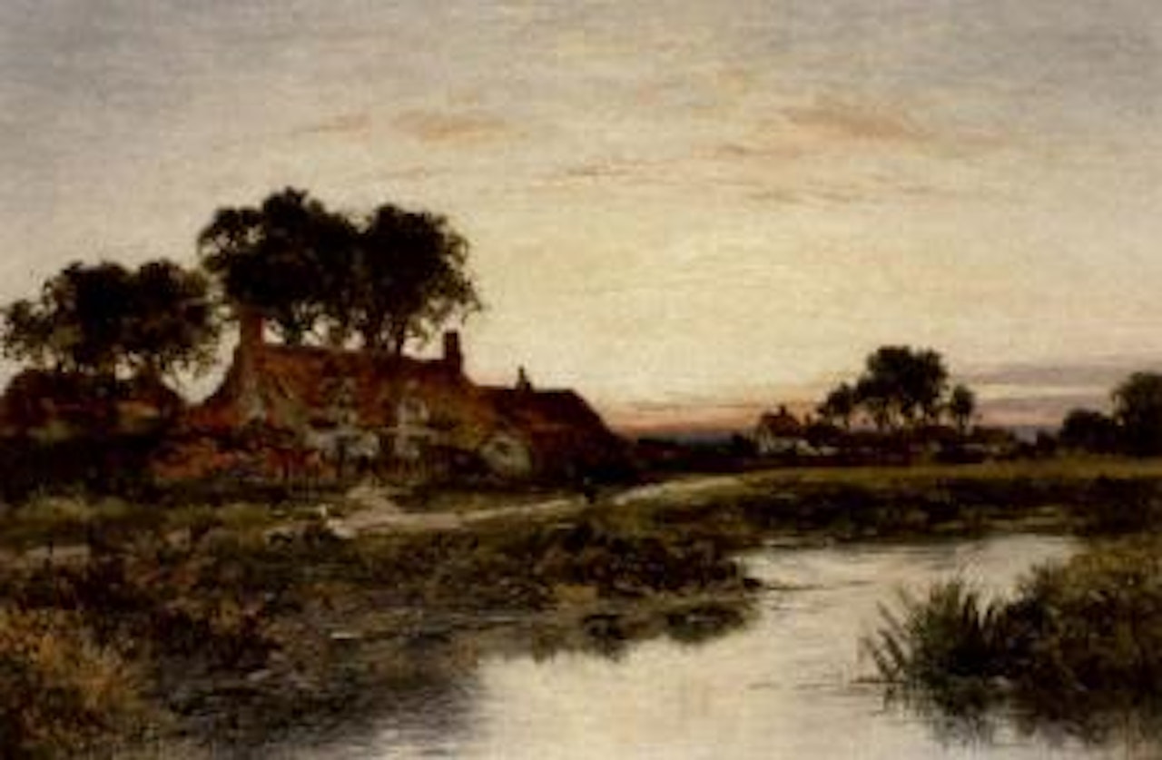 Worcestershire cottages by Benjamin Williams Leader