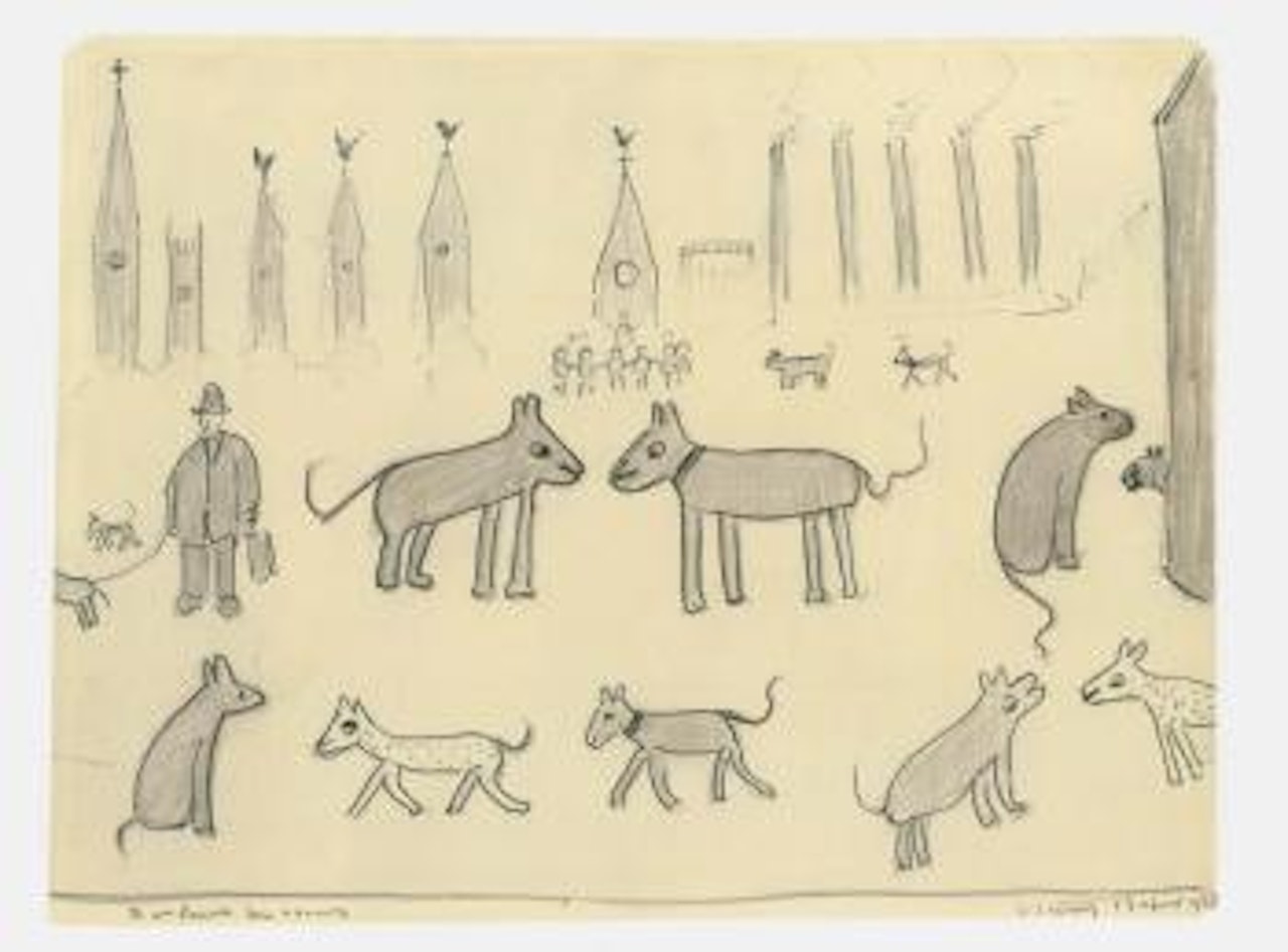 The Lowery dog sketch by Laurence Stephen Lowry
