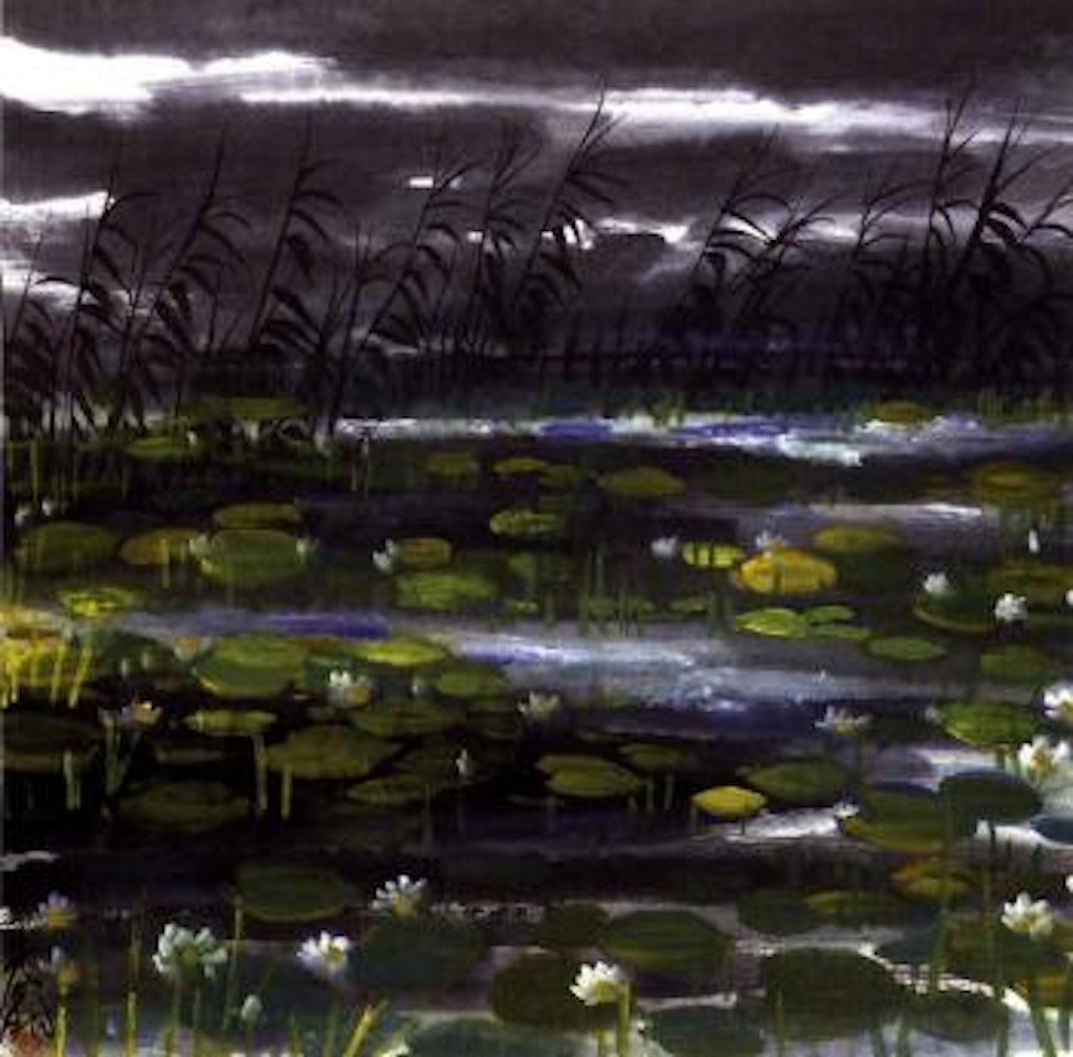 Lotus pond by Lin Fengmian