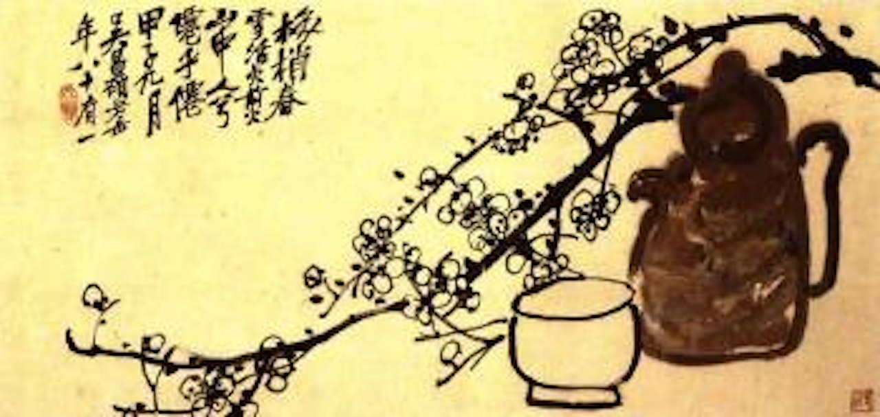 Plum blossoms and wine pot by Wu Changshuo